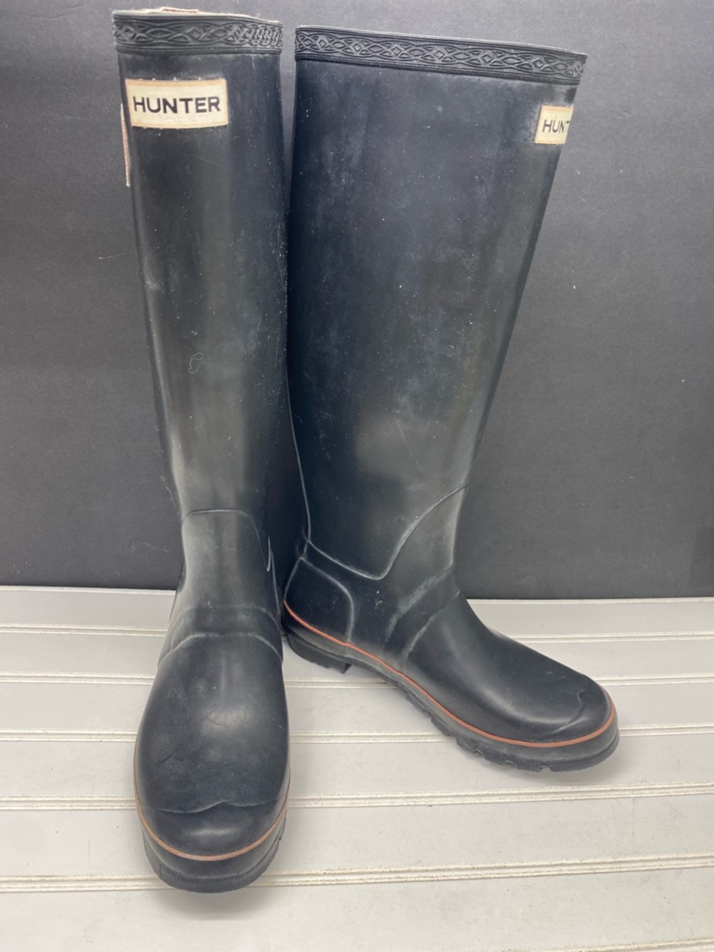 Hunter Classic Original Tall Festival Boots Black Rubber Size 6M
